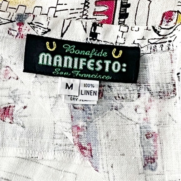 Bonafide Manifesto San Francisco Vintage 100% Linen Skirt Medium - Picture 2 of 5
